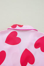 Load image into Gallery viewer, Pink Classic Heart Valentines Short Sleeve Pants Pajamas Set - Fashion Queen -  20
