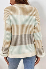 Load image into Gallery viewer, Pink Colorblock Textured Knit Bubble Sleeve Sweater - Fashion Queen -  13
