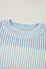 Load image into Gallery viewer, Pink Colorblock Textured Knit Bubble Sleeve Sweater - Fashion Queen -  26

