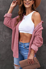 Load image into Gallery viewer, Pink Corduroy Button Pocket Shirt - Fashion Queen -  1
