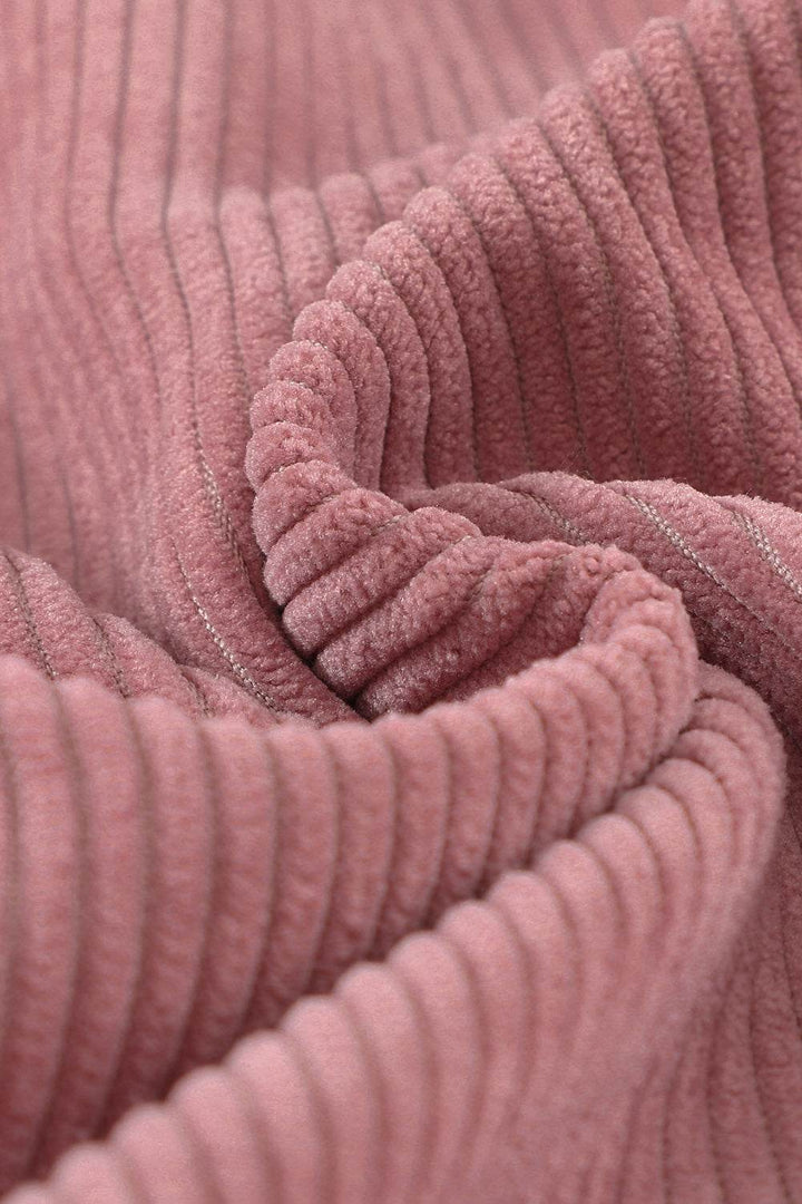 Pink Corduroy Button Pocket Shirt - Fashion Queen -  16