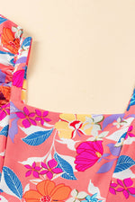 Load image into Gallery viewer, Pink Floral Print Sleeveless Ruffle Tiered Maxi Dress - Fashion Queen -  14

