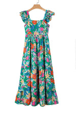 Load image into Gallery viewer, Pink Floral Print Sleeveless Ruffle Tiered Maxi Dress - Fashion Queen -  28
