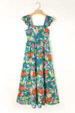 Load image into Gallery viewer, Pink Floral Print Sleeveless Ruffle Tiered Maxi Dress - Fashion Queen -  29
