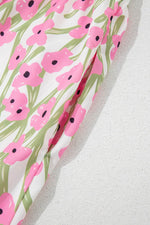 Load image into Gallery viewer, Pink Floral Print Square Neck Ruffled Strap Maxi Dress - Fashion Queen -  12
