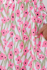 Load image into Gallery viewer, Pink Floral Print Square Neck Ruffled Strap Maxi Dress - Fashion Queen -  16
