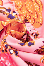 Load image into Gallery viewer, Pink Floral Square Neck Ruffled Flutter Sleeve Tiered Midi Dress - Fashion Queen -  21
