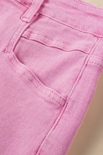 Load image into Gallery viewer, Pink Frayed Edge Mid Rise Denim Shorts - Fashion Queen -  10
