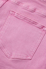 Load image into Gallery viewer, Pink Frayed Edge Mid Rise Denim Shorts - Fashion Queen -  16

