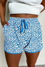 Load image into Gallery viewer, Pink Leopard Elastic Waist Lace up Contrast Trim Casual Shorts - Fashion Queen -  5
