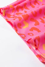 Load image into Gallery viewer, Pink Leopard V Neck Short Sleeve Blouse - Fashion Queen -  16
