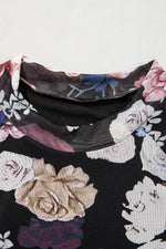 Load image into Gallery viewer, Pink Mesh Floral Print Mock Neck Long Sleeve Slim Top - Fashion Queen -  12
