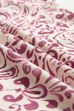 Load image into Gallery viewer, Pink Paisley Print Tiered 3/4 Sleeve Notched Neck Mini Dress - Fashion Queen -  13
