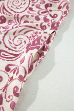 Load image into Gallery viewer, Pink Paisley Print Tiered 3/4 Sleeve Notched Neck Mini Dress - Fashion Queen -  14
