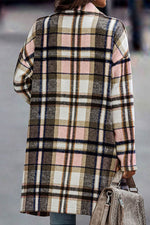 Load image into Gallery viewer, Pink Plaid Button Up Lapel Jacket - Fashion Queen -  2
