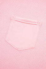 Load image into Gallery viewer, Pink Plus Size Ribbed Exposed Seam Tee and Shorts Set - Fashion Queen -  5
