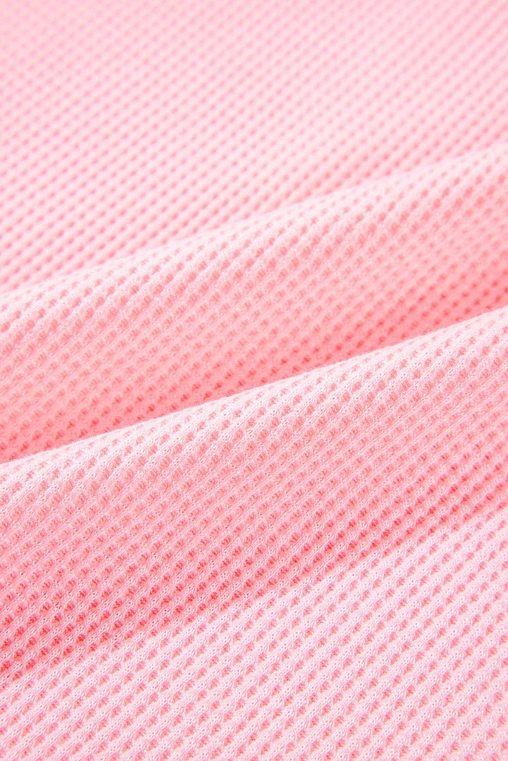 Pink Plus Size Ribbed Exposed Seam Tee and Shorts Set - Fashion Queen -  8