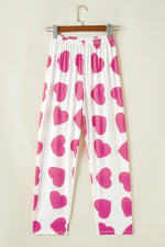Load image into Gallery viewer, Pink Ruffled Tank Top And Heart Print Pants Lounge Set - Fashion Queen -  10

