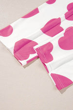 Load image into Gallery viewer, Pink Ruffled Tank Top And Heart Print Pants Lounge Set - Fashion Queen -  13
