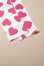 Load image into Gallery viewer, Pink Ruffled Tank Top And Heart Print Pants Lounge Set - Fashion Queen -  21
