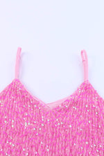 Load image into Gallery viewer, Pink Sequin Adjustable Straps Tank Top - Fashion Queen -  14
