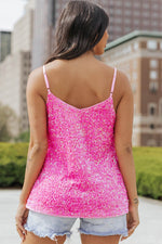 Load image into Gallery viewer, Pink Sequin Adjustable Straps Tank Top - Fashion Queen -  2
