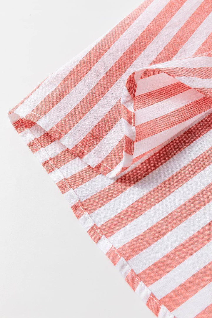 Pink Stripe Buttoned Long Sleeve Casual Shirt - Fashion Queen -  15