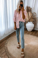 Load image into Gallery viewer, Pink Stripe Buttoned Long Sleeve Casual Shirt - Fashion Queen -  7
