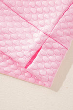 Load image into Gallery viewer, Pink Textured Ruffle Short Sleeve Pullover Top - Fashion Queen -  10
