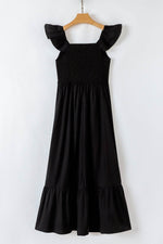 Load image into Gallery viewer, Pink V Neck Flutter Sleeve Smocked Bodice High Waist Ruffle Maxi Dress - Fashion Queen -  19
