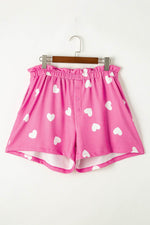 Load image into Gallery viewer, Pink Valentine Heart Print Long Sleeve Tee and Shorts Lounge Set - Fashion Queen -  11
