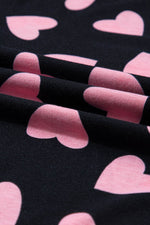 Load image into Gallery viewer, Pink Valentine Heart Shape Print Long Sleeve Top Shorts Lounge Set - Fashion Queen -  20
