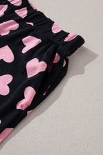 Load image into Gallery viewer, Pink Valentine Heart Shape Print Long Sleeve Top Shorts Lounge Set - Fashion Queen -  22
