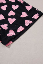 Load image into Gallery viewer, Pink Valentine Heart Shape Print Long Sleeve Top Shorts Lounge Set - Fashion Queen -  23
