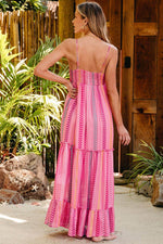Load image into Gallery viewer, Pink Western Printed Tassel Tie V Neck Wrap Maxi Dress - Fashion Queen -  5

