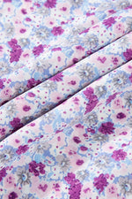 Load image into Gallery viewer, Purple Floral Short Bubble Sleeve Shirred High Waist Maxi Dress - Fashion Queen -  20
