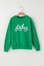 Load image into Gallery viewer, Racing Red Aphabet Chenille Embroidered Pullover Sweatshirt - Fashion Queen -  11
