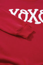 Load image into Gallery viewer, Racing Red Aphabet Chenille Embroidered Pullover Sweatshirt - Fashion Queen -  14
