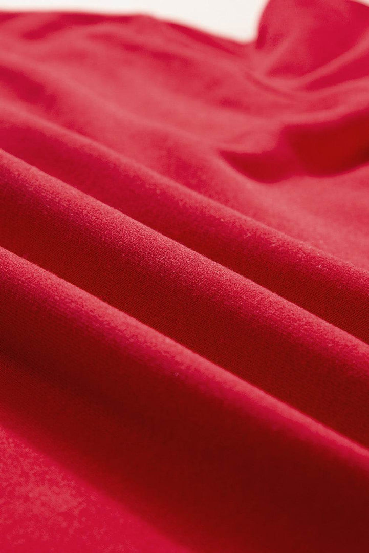 Racing Red Aphabet Chenille Embroidered Pullover Sweatshirt - Fashion Queen -  15