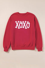 Load image into Gallery viewer, Racing Red Aphabet Chenille Embroidered Pullover Sweatshirt - Fashion Queen -  2
