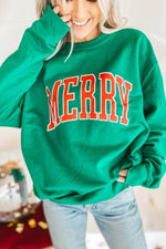 Load image into Gallery viewer, Racing Red Aphabet Chenille Embroidered Pullover Sweatshirt - Fashion Queen -  4

