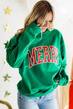 Load image into Gallery viewer, Racing Red Aphabet Chenille Embroidered Pullover Sweatshirt - Fashion Queen -  5
