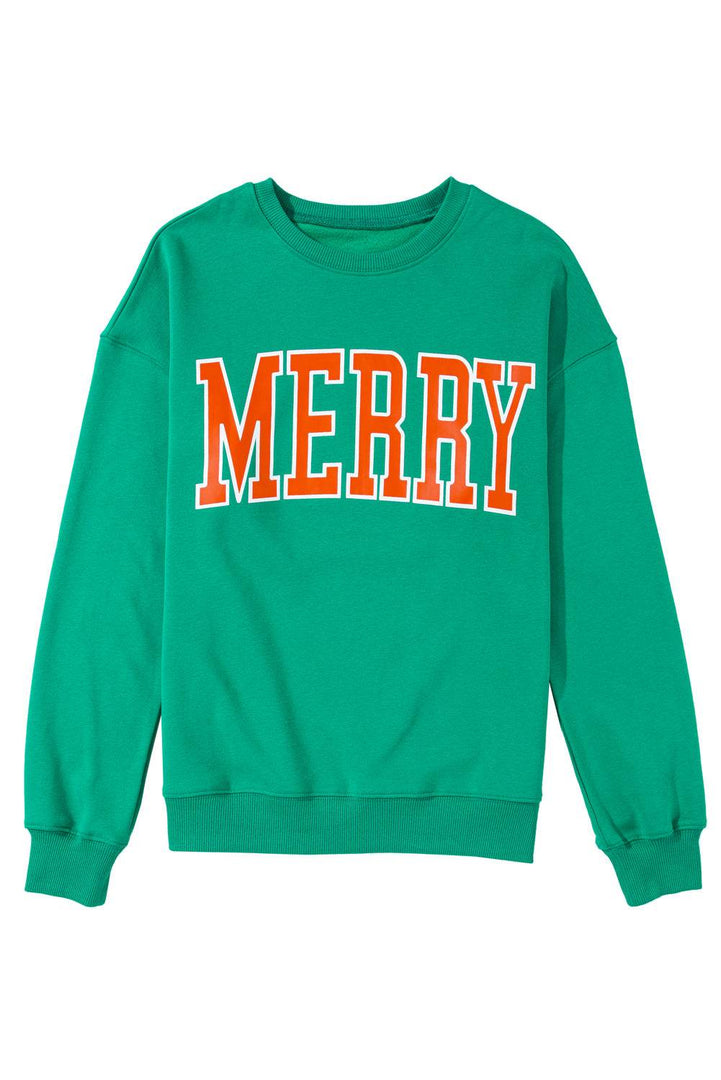 Racing Red Aphabet Chenille Embroidered Pullover Sweatshirt - Fashion Queen -  6