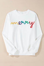 Load image into Gallery viewer, Racing Red Aphabet Chenille Embroidered Pullover Sweatshirt - Fashion Queen -  8
