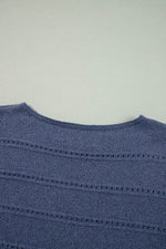 Load image into Gallery viewer, Real Teal Boat Neck Drop Shoulder Pointelle Knit Sweater - Fashion Queen -  10
