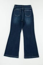 Load image into Gallery viewer, Real Teal High Rise Ripped Bell Bottom Jeans - Fashion Queen -  11
