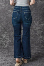 Load image into Gallery viewer, Real Teal High Rise Ripped Bell Bottom Jeans - Fashion Queen -  2

