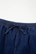 Load image into Gallery viewer, Real Teal Plus Size Drawstring High Waist Wide Leg Casual Jeans - Fashion Queen -  14
