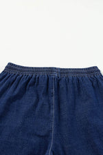 Load image into Gallery viewer, Real Teal Plus Size Drawstring High Waist Wide Leg Casual Jeans - Fashion Queen -  17
