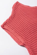 Load image into Gallery viewer, Red Clay Solid Loose Knit Short Dolman Sleeve Sweater - Fashion Queen -  21
